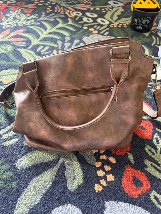Classic Brown Hobo Bag with Adjustable Strap - Picture 2 of 5